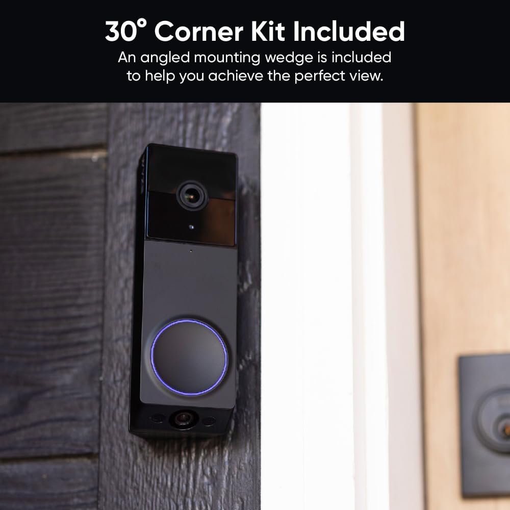 WYZE Wireless Duo Cam Video Doorbell (Chime Included), Battery Powered, 2K Full HD Video..