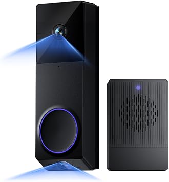 WYZE Wireless Duo Cam Video Doorbell (Chime Included), Battery Powered, 2K Full HD Video..