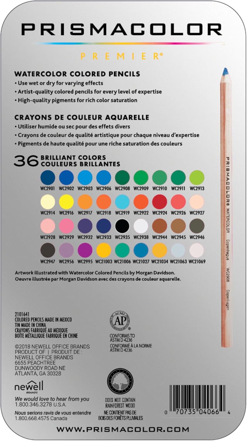 Prismacolor Premier Water-Soluble Colored Pencils, 12 Pack