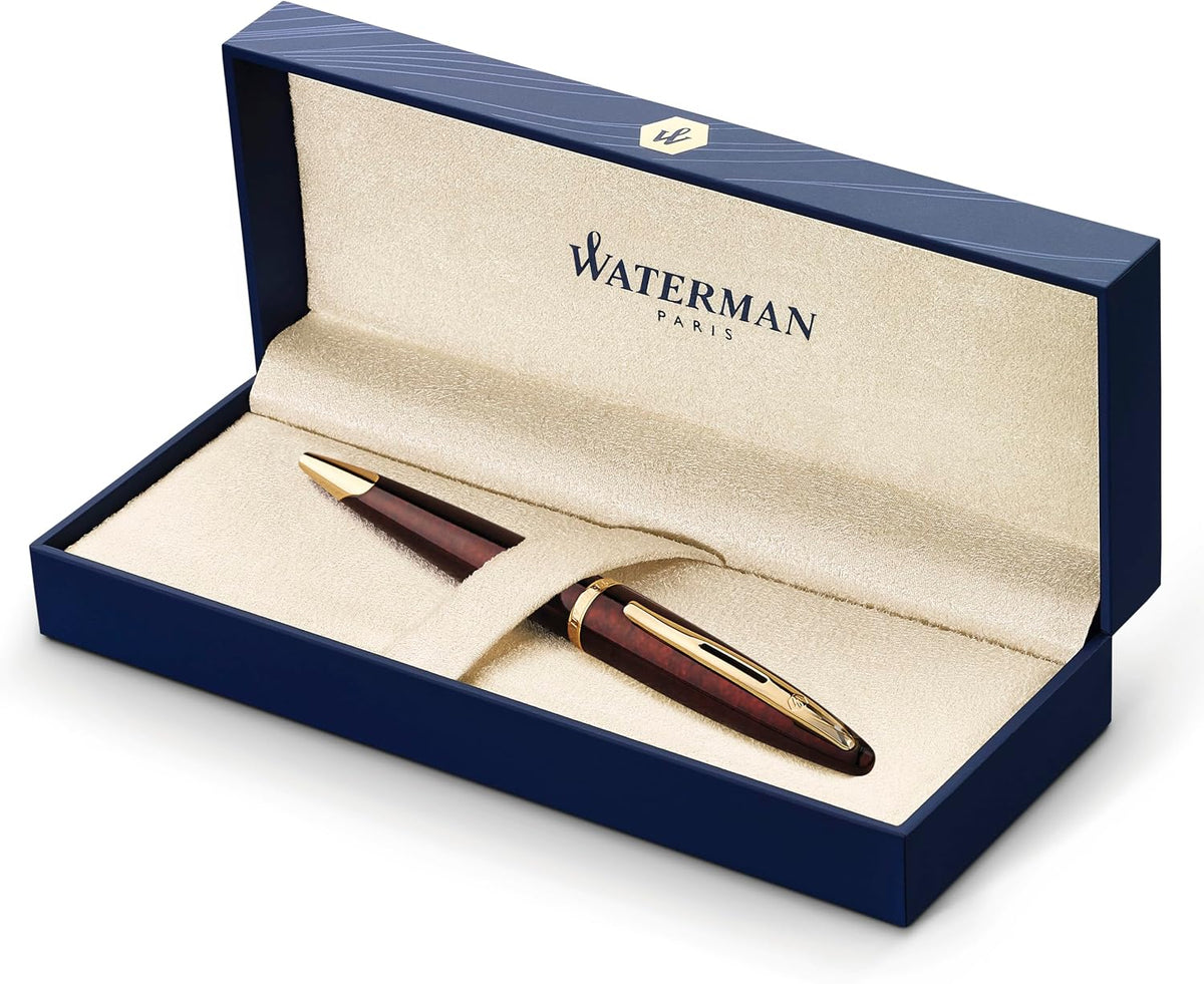 Waterman Carène Ballpoint Pen, Marine Amber with 23k Gold Clip, Medium Point with Blue Ink