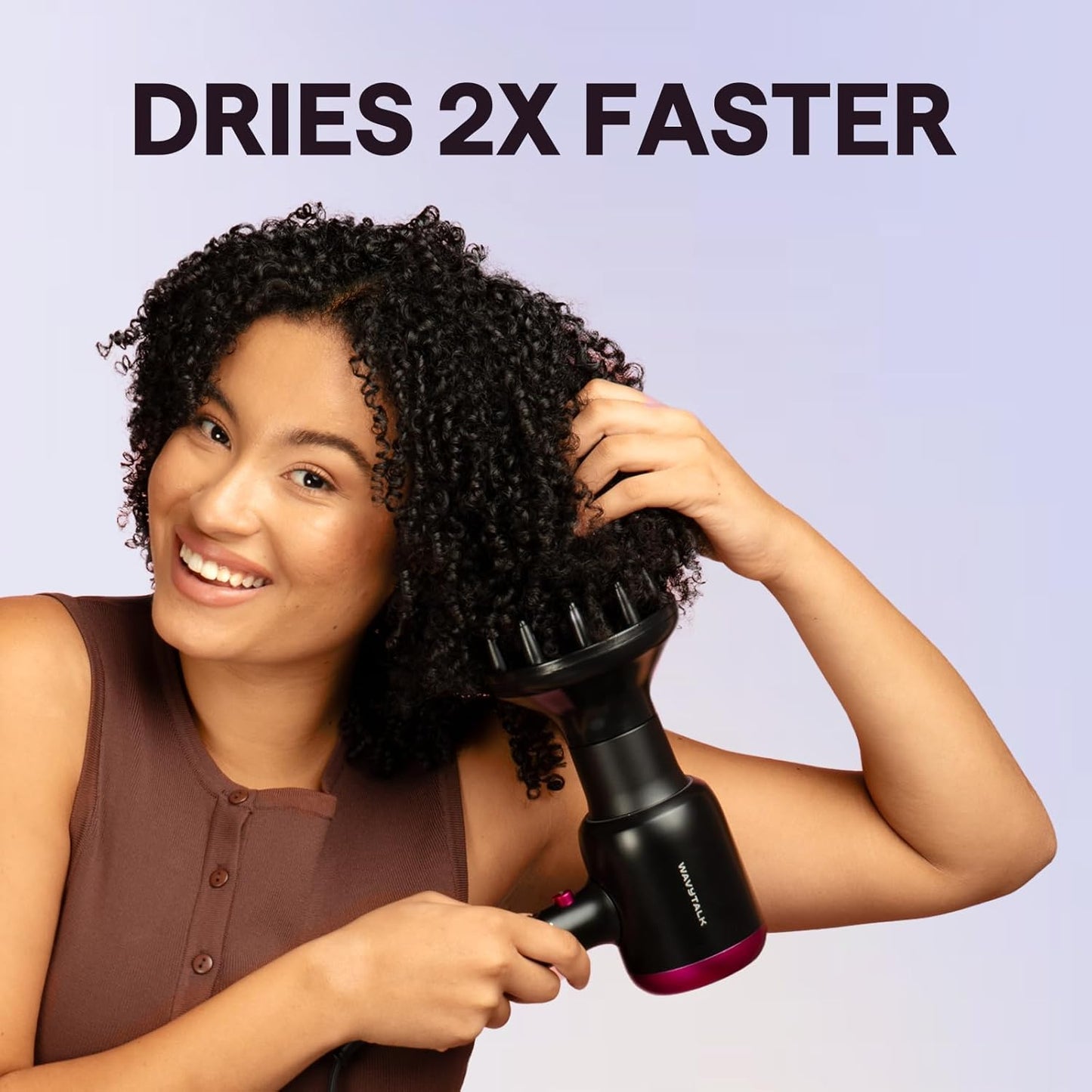 Wavytalk Hair Dryer with Diffuser, Blown Away Ionic Hair Dryer for Curly Hair with Comb, 1875W Fast Drying Blow Dryer..