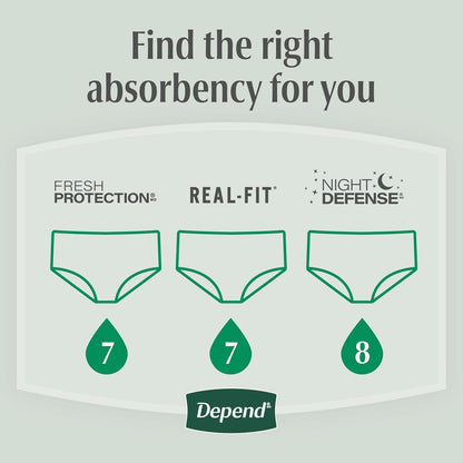 Depend Fresh   Protection adult incontinence underwear for men in a 32-count pack