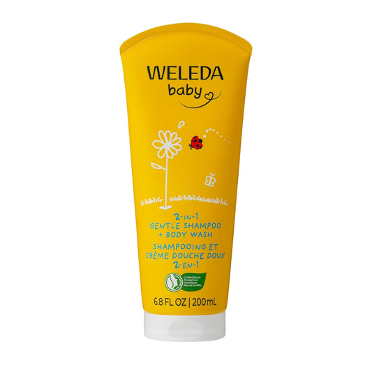 Weleda Baby Calendula 2-in-1 Gentle Shampoo and Body Wash, 6.8 Fluid Ounce