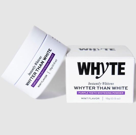 Whyte Professional Purple Teeth Whitening Powder with Xylitol & Hydroxyapatite- Remineralizing Tooth Whitener..