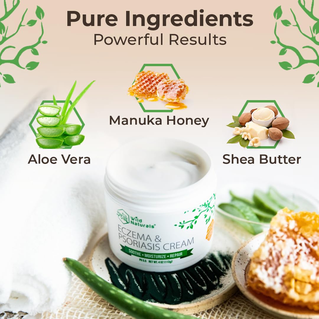 Wild Naturals Eczema & Psoriasis Cream for Dry, Itchy Skin – Eczema Relief