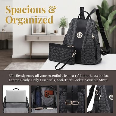 Women Backpack Purse Anti Theft Convertible Leather Travel Shoulder Bag