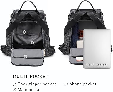 Women Backpack Purse Anti Theft Convertible Leather Travel Shoulder Bag