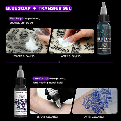 Wormhole Wireless Tattoo Gun Kit for Beginners with 1800Mah Battery