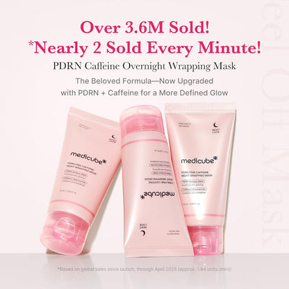 medicube Wrapping Mask PDRN Caffeine Overnight Peel Off Facial Mask | Firming, Depuffing & Hydration..