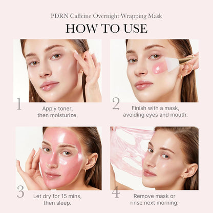 medicube Wrapping Mask PDRN Caffeine Overnight Peel Off Facial Mask | Firming, Depuffing & Hydration..