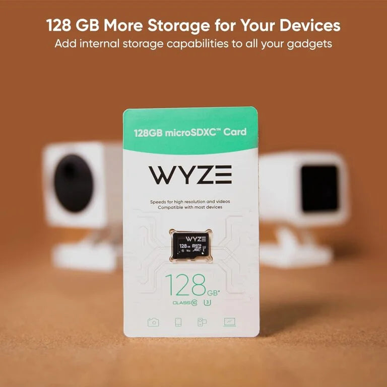 Wyze Expandable MicroSDXC Card Class 10,Storage 128GB , Black