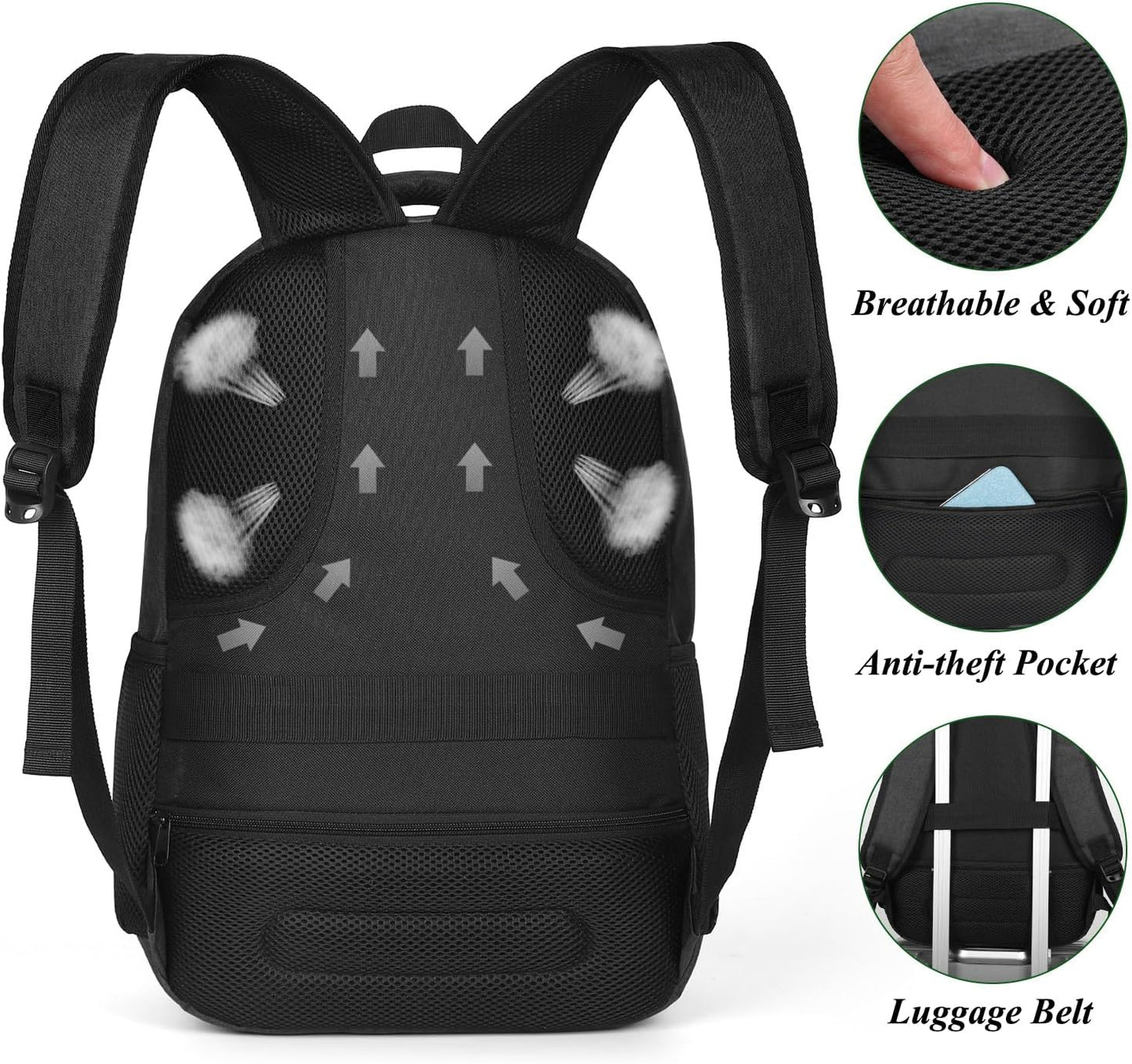 YAMTION Backpack for Men and Women, School Bookbag for Teenager,15.6 inch Laptop Bookbag