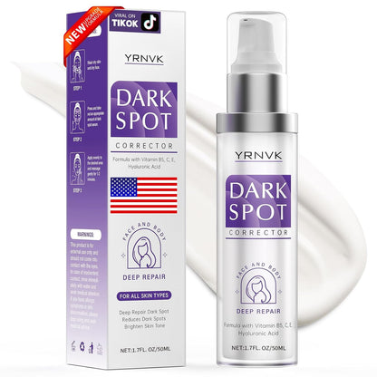 Dark Spot Remover for Face & Body, Brightening Serum with Vitamin C & Hyaluronic Acid | 1.70 FL OZ (Pack of 1)
