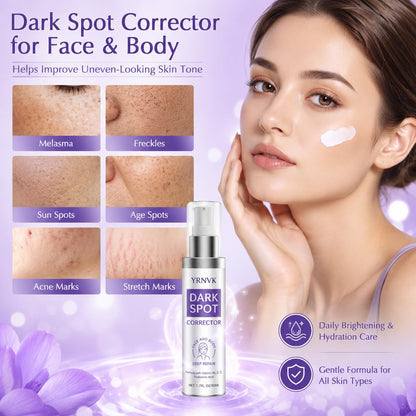 Dark Spot Remover for Face & Body, Brightening Serum with Vitamin C & Hyaluronic Acid | 1.70 FL OZ (Pack of 1)