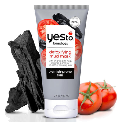 Yes To Tomatoes Clear Skin Detoxifying Charcoal Mud Mask For Acne Prone Skin Draw Out Impurities ..