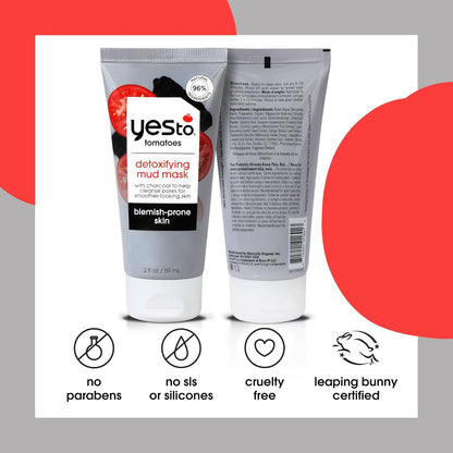Yes To Tomatoes Clear Skin Detoxifying Charcoal Mud Mask For Acne Prone Skin Draw Out Impurities ..