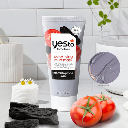Yes To Tomatoes Clear Skin Detoxifying Charcoal Mud Mask For Acne Prone Skin Draw Out Impurities ..