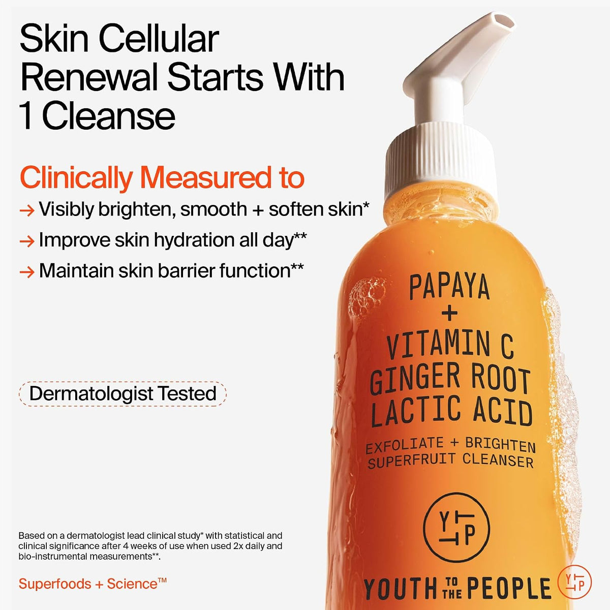 Youth To The People Superfruit Cleanser - Gentle Exfoliating Face Wash