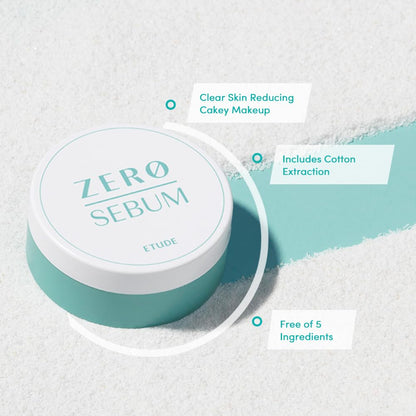 ETUDE Zero Sebum Loose Powder for Oily skin | Translucent Setting Powder with 80% Mineral..
