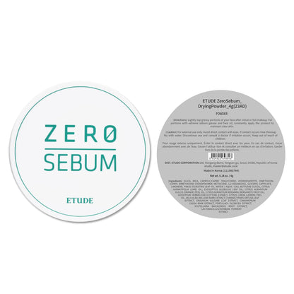 ETUDE Zero Sebum Loose Powder for Oily skin | Translucent Setting Powder with 80% Mineral..