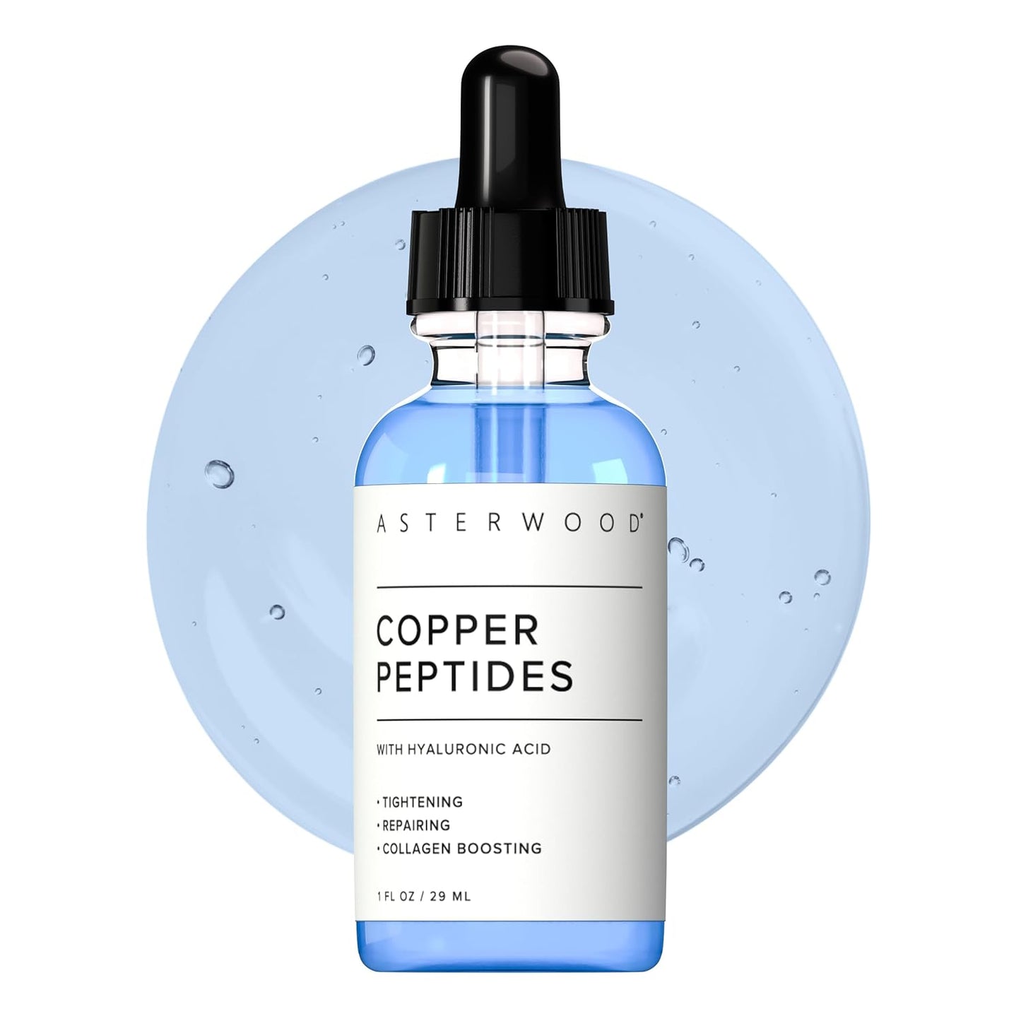 Asterwood Copper Peptides Serum for Face - with GHK-Cu Peptide and Hyaluronic Acid