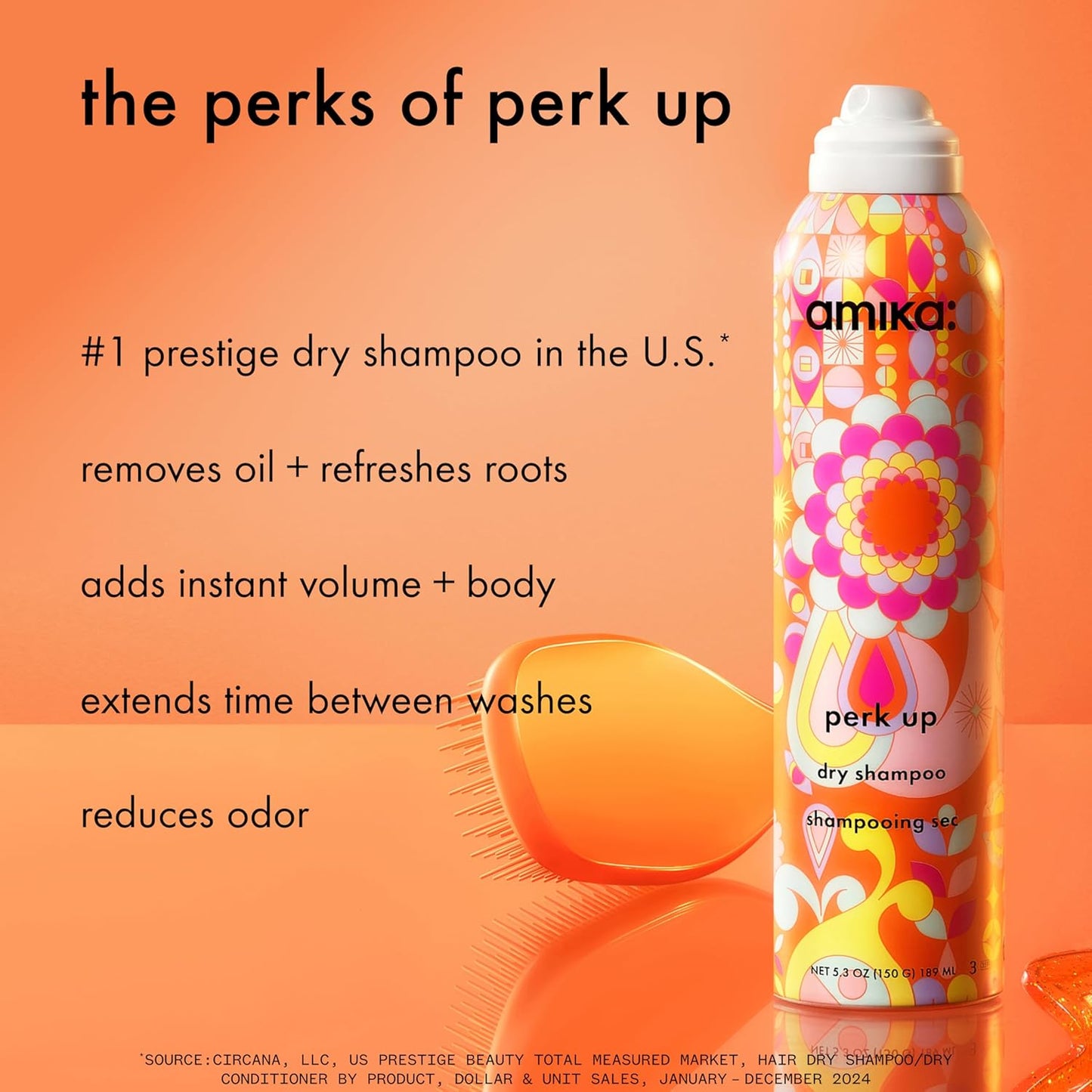 amika perk up talc-free dry shampoo | refreshes roots with a voluminous ‘oomph’ between washes, no white residue..