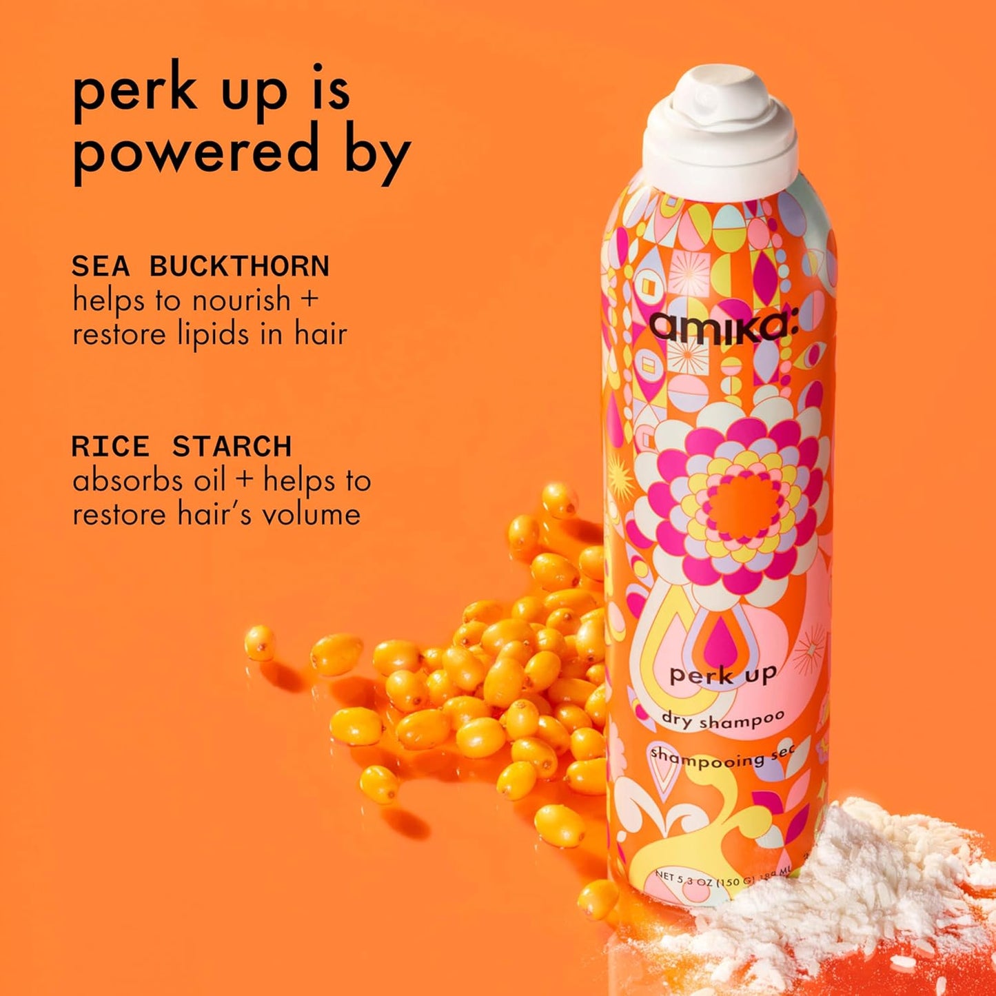 amika perk up talc-free dry shampoo | refreshes roots with a voluminous ‘oomph’ between washes, no white residue..
