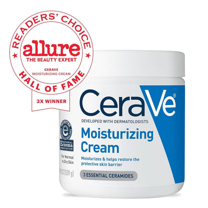 CeraVe Moisturizing Cream, Body and Face Moisturizer for Dry Skin, Body Cream with Hyaluronic Acid and Ceramides...