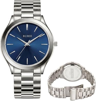 Men's Wrist Watch, Analog Stainless Steel Dress Waterproof Quartz Watch