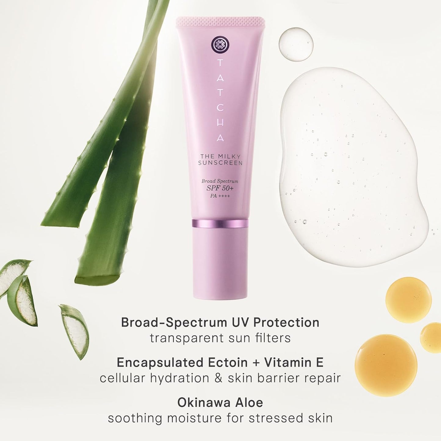 TATCHA The Milky Sunscreen, Broad Spectrum SPF 50+ PA+++ | Daily Light-Weight Sun Protection with No White Cast..