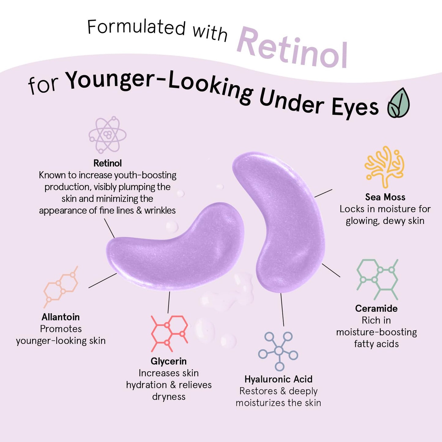 grace &amp; stella Retinol Under Eye Patches for Puffy Eyes &amp; Dark Circles - Restoring Gel Under Eye Masks with Hyaluronic Acid