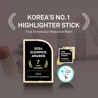 hince True Dimension Radiance Balm - Highlighter for Korean Glass Skin, Blush for Cheeks, Cream Blush, Contour Stick..