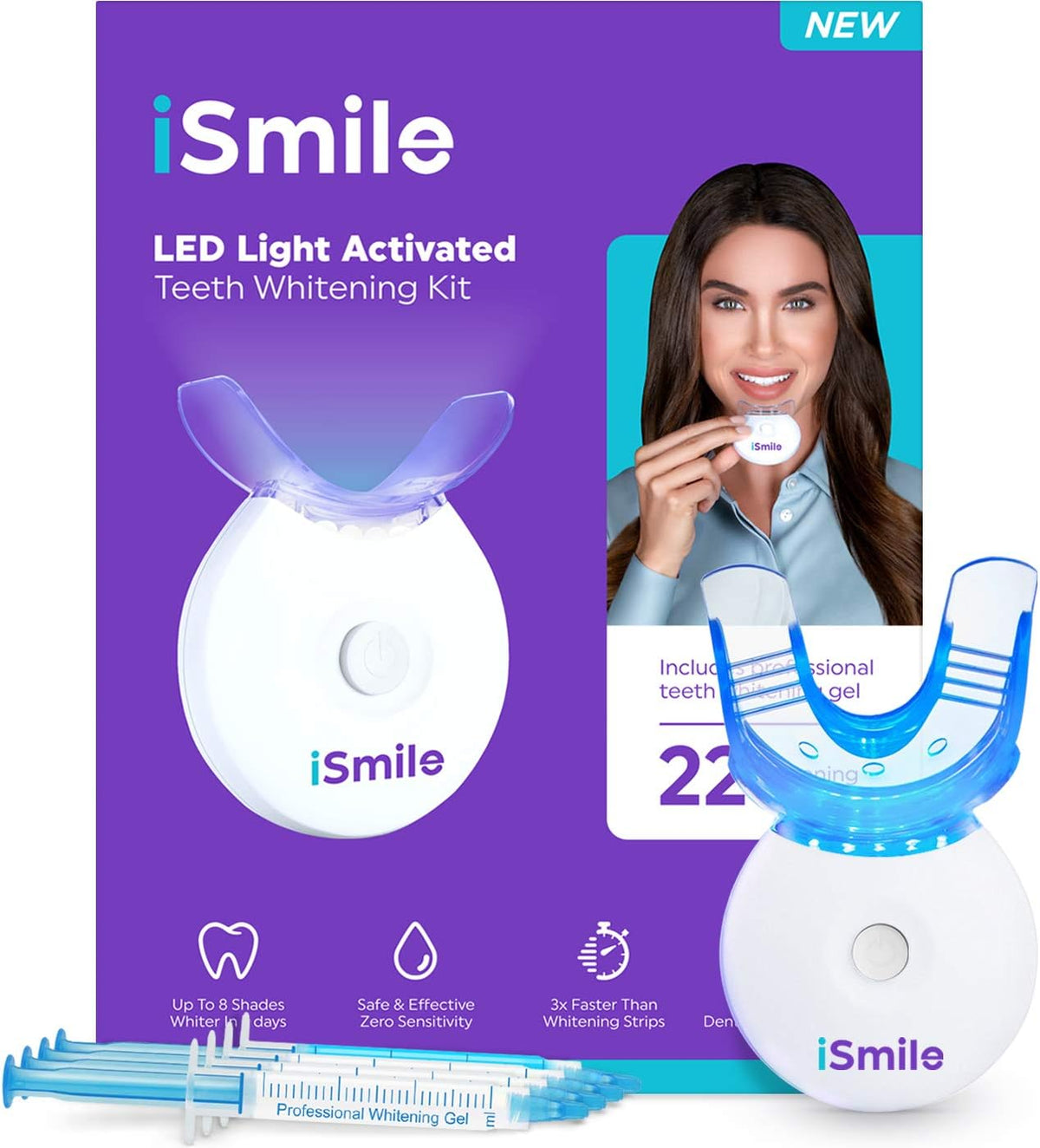 iSmile Teeth Whitening Kit - LED Light, 35% Carbamide Peroxide