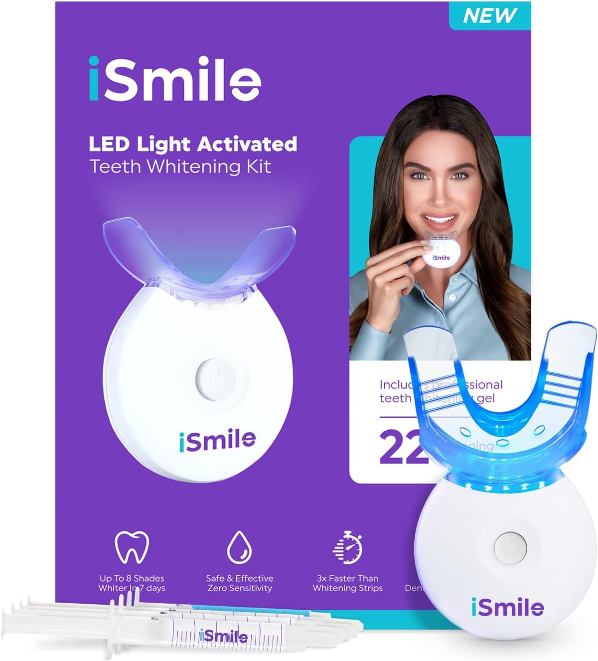 iSmile Teeth Whitening Kit - LED Light, 35% Carbamide Peroxide
