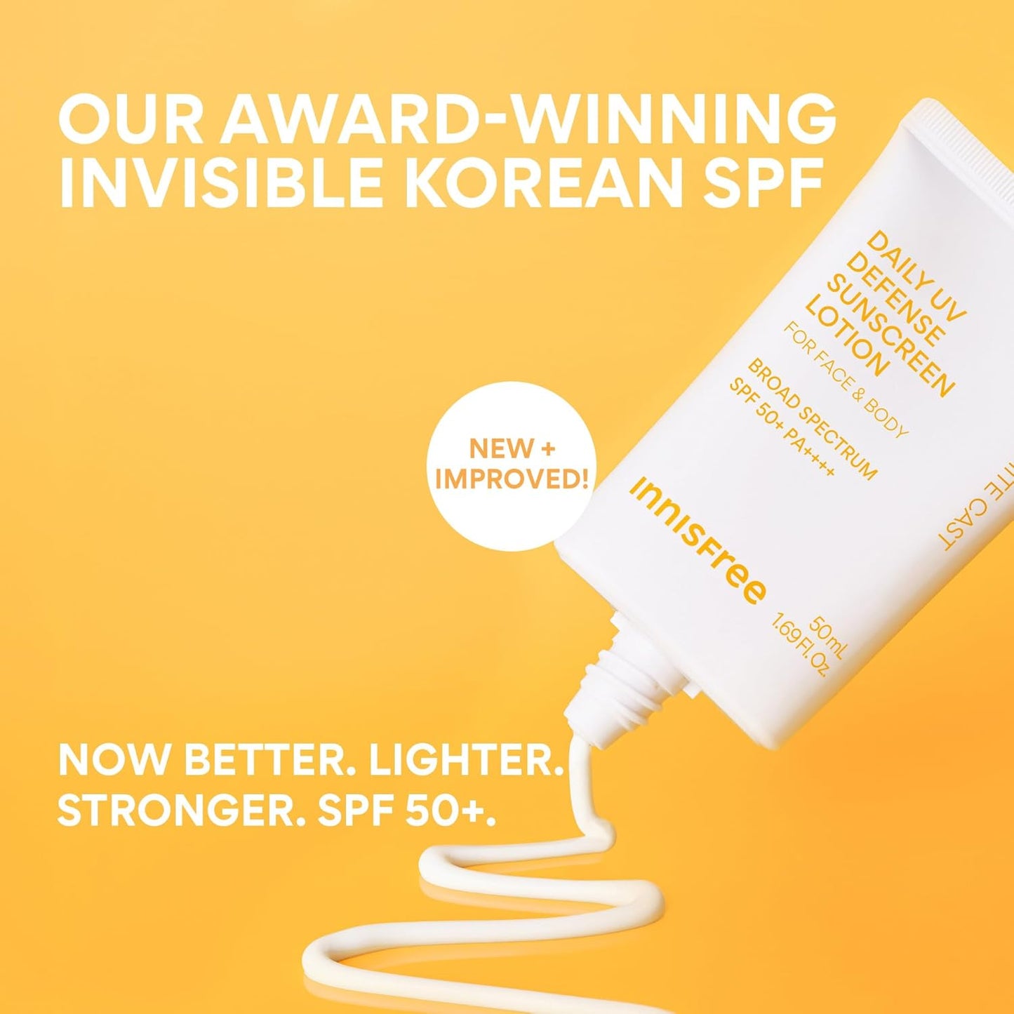 innisfree Daily UV Defense SPF 50+ PA++++ Korean Face & Body Sunscreen, Broad Spectrum, Invisible Finish..