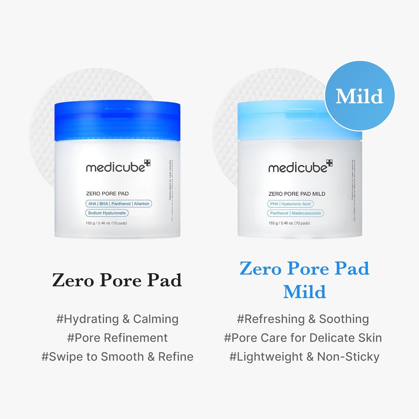 medicube Toner Pads Zero Pore Pad 2.0  | Gentle Calming Toner Pad for Exfoliation, Minimizing Pores &amp; Blackhead Removal with PHA ..