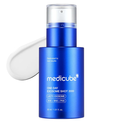 medicube Exosome Shot Zero 2,000 PPM Spicule Facial Serum | Liquid Skin Booster Serum | Exosome, AHA+BHA+PHA..