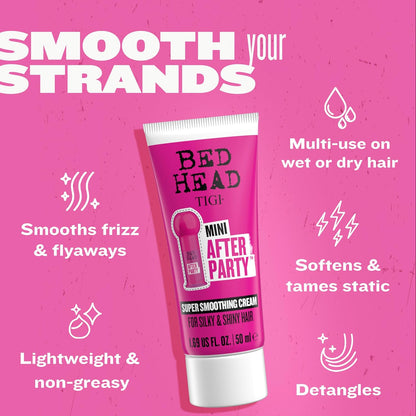 Bed Head by TIGI After Party Super Travel Size Mini Smoothing Cream, dull or coarse hair, 1.69 fl oz..