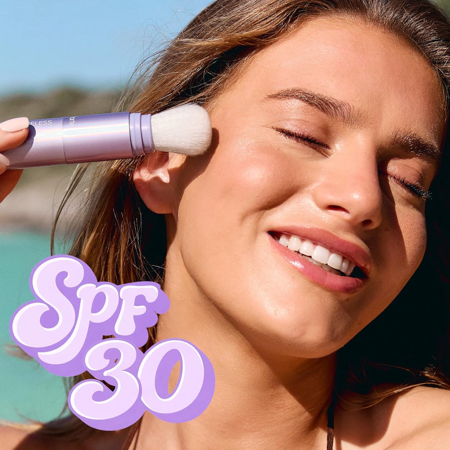 tarte creaseless SPF 30 mineral powder – Brush On Sunscreen for Face, Body &amp; Hairline, Sweat-Resistant 16HR Setting Powder..