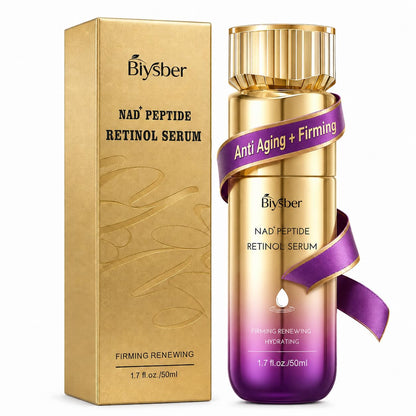 Retinol Peptide Serum for Face & Neck with NAD+ Support,Firming Collagen Skin Care for Fine Lines..