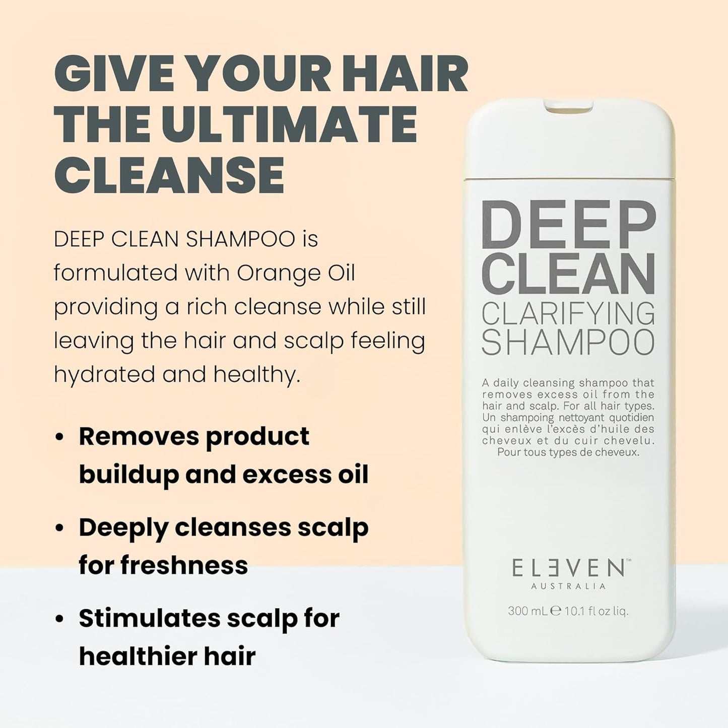 ELEVEN AUSTRALIA Deep Clean Clarifying Shampoo for Women &amp; Men - Removes Build-Up, Detoxifies Scalp, Detox Shampoo..