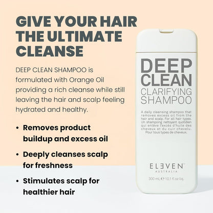 ELEVEN AUSTRALIA Deep Clean Clarifying Shampoo for Women &amp; Men - Removes Build-Up, Detoxifies Scalp, Detox Shampoo..