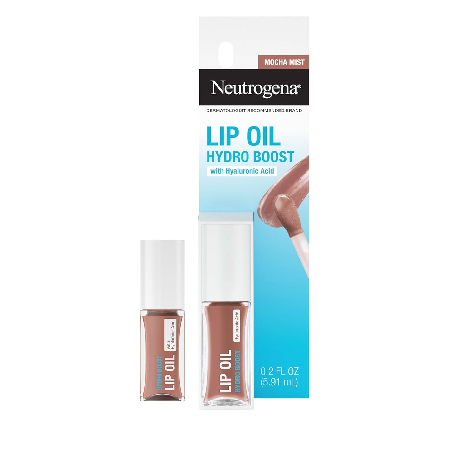 Neutrogena Hydro Boost Tinted Lip Oil with Hyaluronic Acid, Hydrating and Nourishing Lip Oil for Fuller Looking Lips..