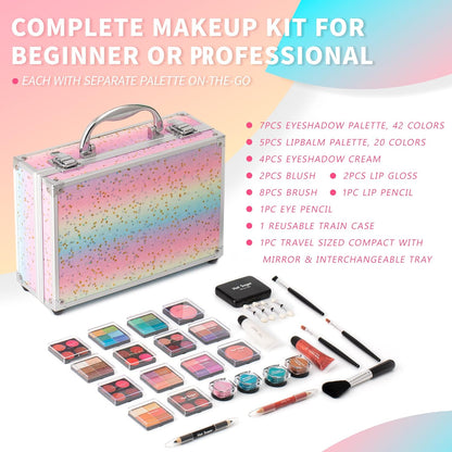 Hot Sugar Makeup Kit for Teenager Girls - Full Starter Cosmetics Set with Eye Shadow Lip Balm Blush Lip..