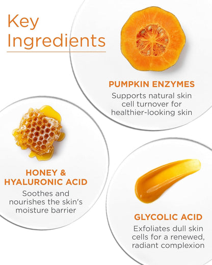 Andalou Naturals Pumpkin Honey Glycolic Mask (1.7 fl oz) | Exfoliating Face Mask with Glycolic Acid..