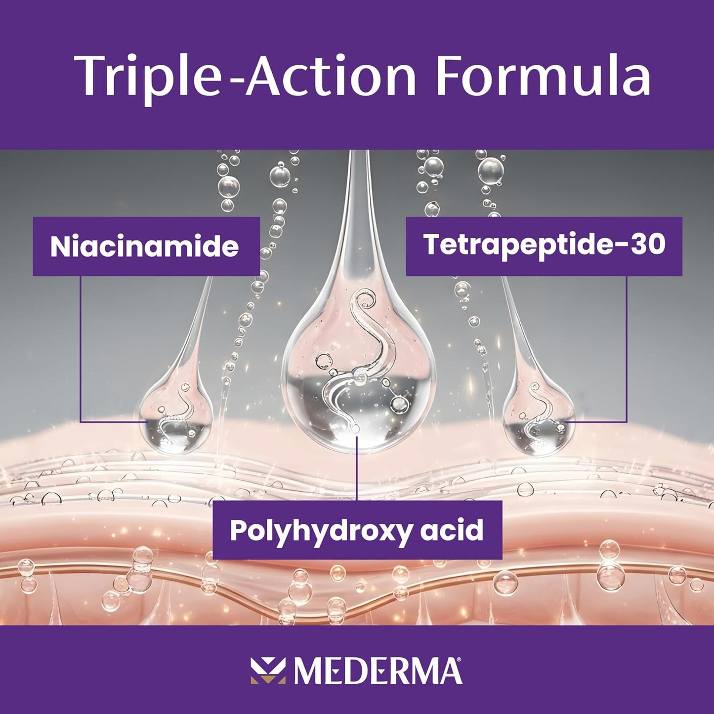 Mederma Acne Scar Serum Triple-Action Formula with Niacinamide, Tetrapeptide-30..