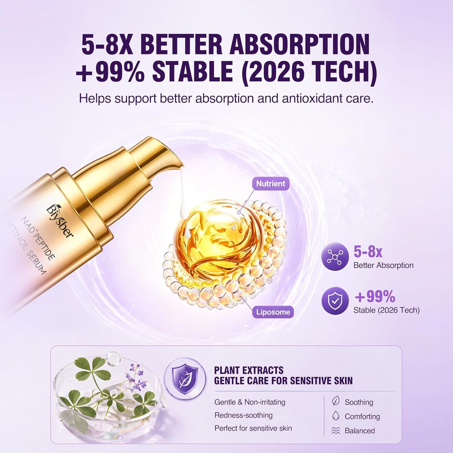 Retinol Peptide Serum for Face & Neck with NAD+ Support,Firming Collagen Skin Care for Fine Lines..