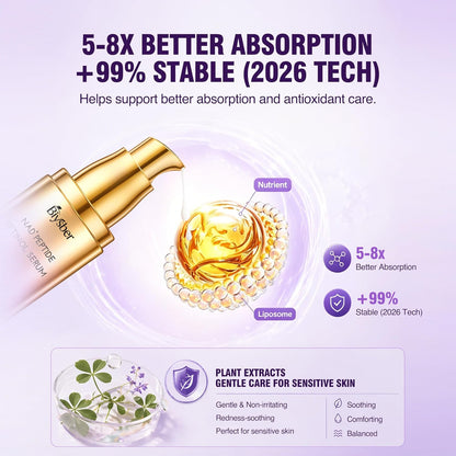 Retinol Peptide Serum for Face & Neck with NAD+ Support,Firming Collagen Skin Care for Fine Lines..
