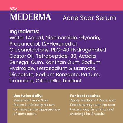 Mederma Acne Scar Serum Triple-Action Formula with Niacinamide, Tetrapeptide-30..