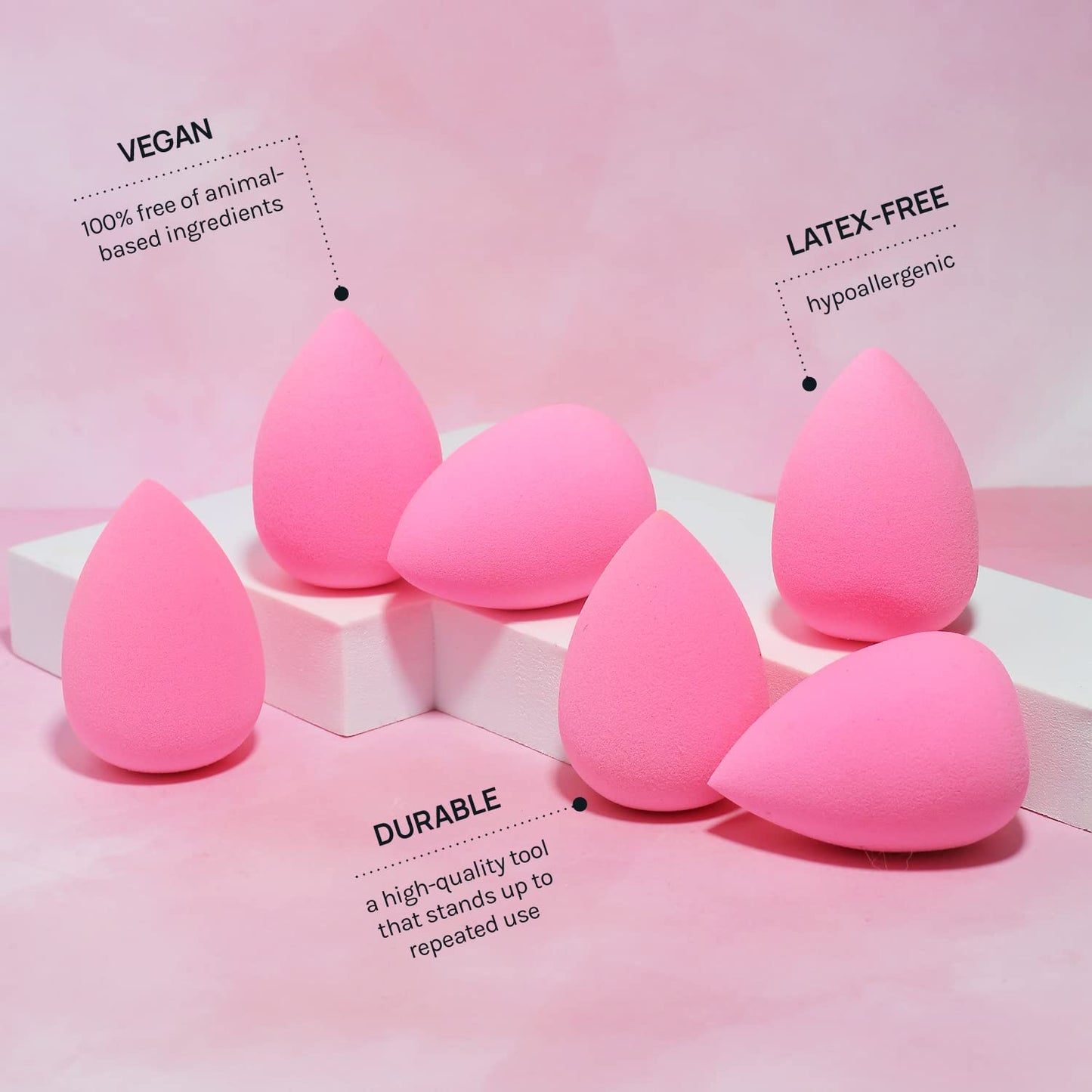 AOA Studio Collection makeup Sponge Set Latex Free and High-definition Set of 6 makeup Wonder blender..